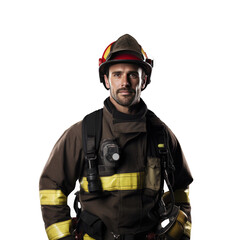 Fototapeta premium fire fighter man isolated on white