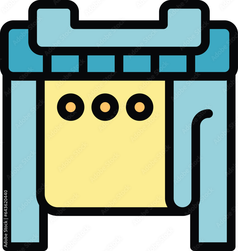 Poster plotter icon outline vector. printer machine. format copy color flat