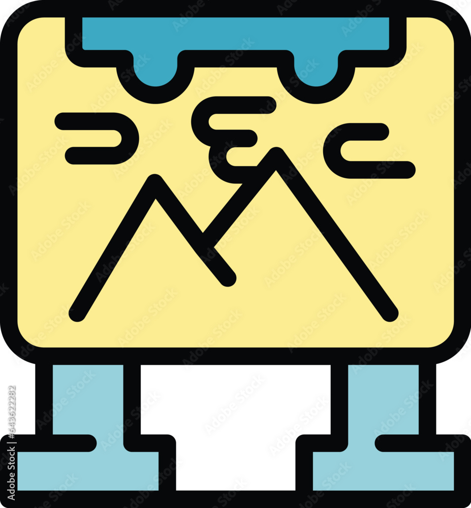 Aufkleber image banner icon outline vector. plotter machine. digital screen color flat