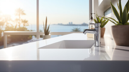 modern, bathroom sink, sea view, background, interior design, luxury, elegance, aesthetics, contemporary, ocean, scenic, window.
