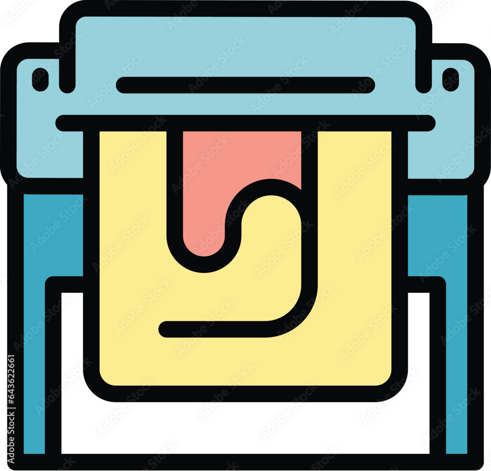 Poster plotter printing icon outline vector. printer machine. press digital color flat