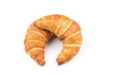 Croissant over white background