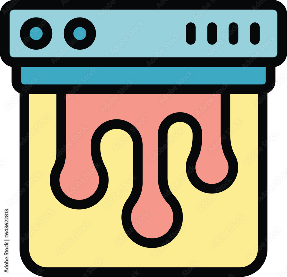 Aufkleber online paint bucket icon outline vector. computer office. plotter device color flat