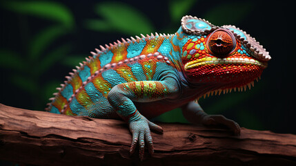 The chameleon's remarkable ability to blend through color gradations..