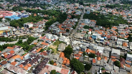 Fototapeta na wymiar aerial view of the town