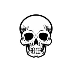simple cartoon basic skull logo vector illustration template design