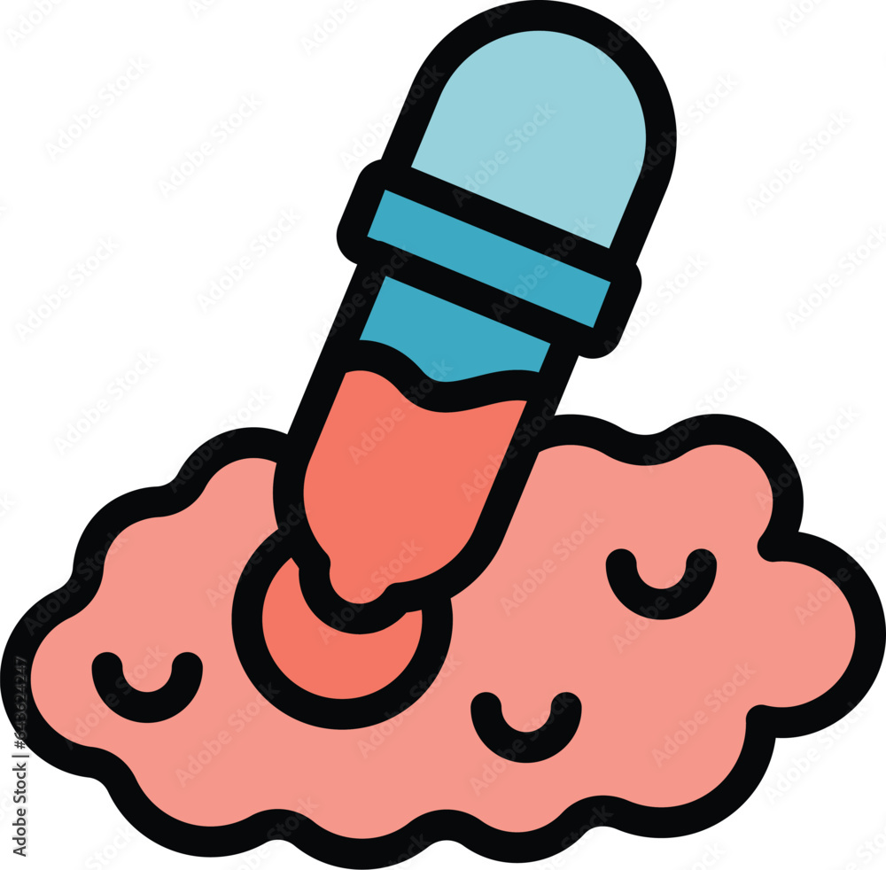 Poster plotter pipette icon outline vector. printer device. format offset color flat