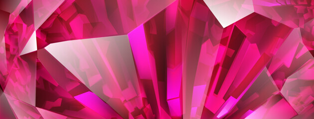 Abstract crystal background in red colors with highlights on the facets and refracting of light