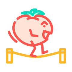 tomato fruit fitness character color icon vector. tomato fruit fitness character sign. isolated symbol illustration
