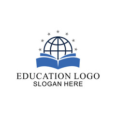 logo with education concept, book vector and student success