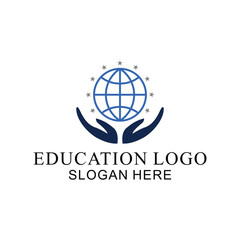 logo with education concept, book vector and student success