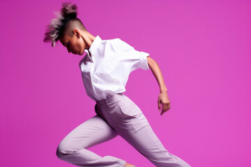 Enigmatic Non-binary Dancer in Close-up