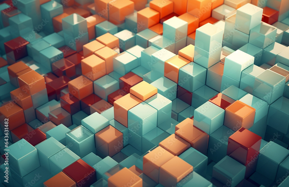 Poster abstract cube box design shape background