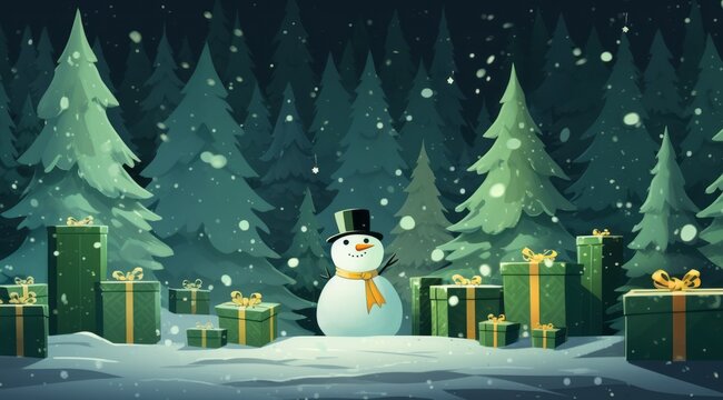 Cartoon Snowman Wallpaper