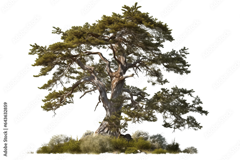 Wall mural realistic pine tree isolated on transparent background - high quality png for design projects