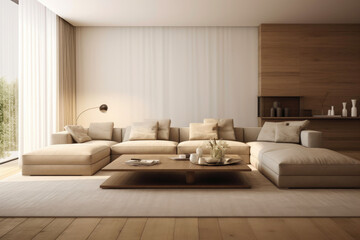 Fototapeta premium Sleek Contemporary Living Room