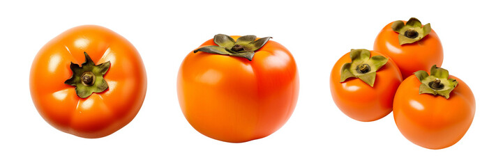 American Persimmon, transparent background, isolated image, generative AI
