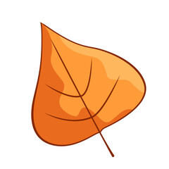 A fallen autumn leaf. The concept of autumn. Vector cartoon illustration