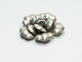 Luxury silver jewelry on white background