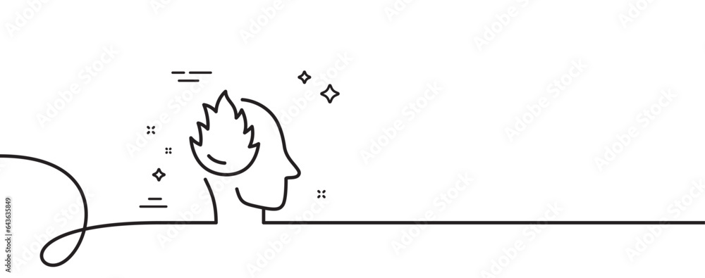 Poster stress line icon. continuous one line with curl. anxiety depression sign. mental health symbol. stre
