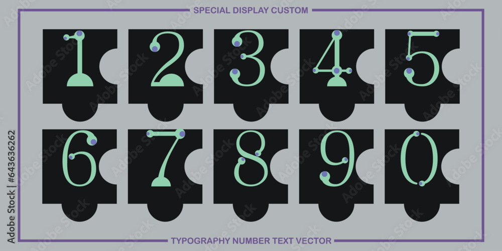 Poster assorted digital custom vector numbers. minimum. color gradation. dark. banner network. 3d effect. d