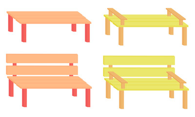 a collection of colorful garden chairs on a white background