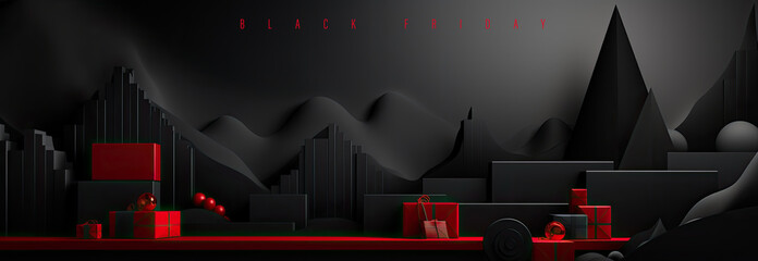 Naklejka premium Black Friday concept background