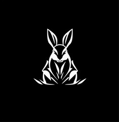 rabbit logo line art design