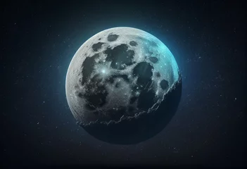 Cercles muraux Pleine Lune arbre Moon in sky at night background asset game 2D futuristic generative ai