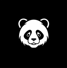 panda head logo line art design