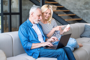 Middle age man and his wife make order on pharmacy website