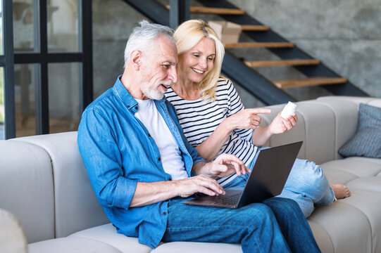 Middle age man and his wife make order on pharmacy website