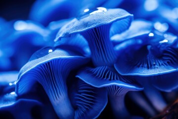 Blue macro pattern mushroom. Generate Ai