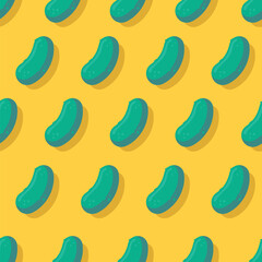 Green pickles repeating pattern vector illustration