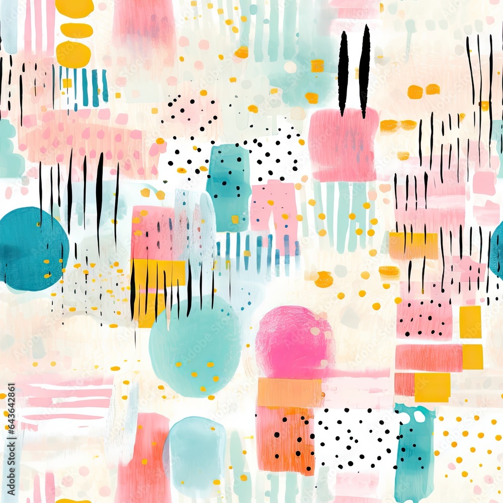 Poster seamless pattern background with abstract textured geometric figures. simple figures on light biege 