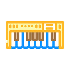 piano keys retro music color icon vector. piano keys retro music sign. isolated symbol illustration