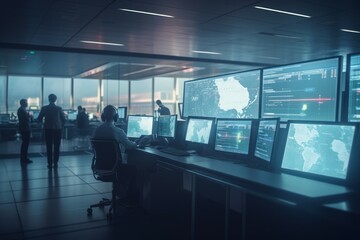 Professional crew airport. Generate Ai