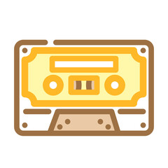 cassette tape retro music color icon vector. cassette tape retro music sign. isolated symbol illustration