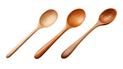 Wooden spoon, transparent background, isolated image, generative AI

