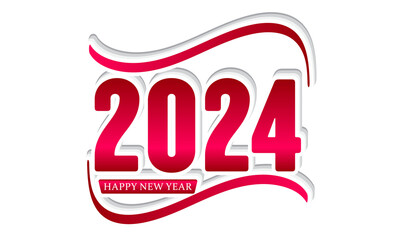 Modern happy new year 2024 greeting background design vector
