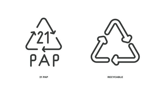 set of user interface thin line icons. user interface outline icons included 21 pap, recycable vector.