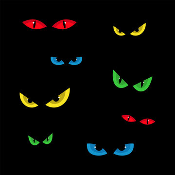 Halloween Monster eyes, Wild spooky monster eyes in the dark