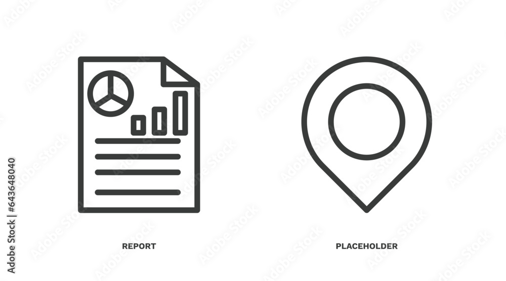 Canvas Prints set of strategy thin line icons. strategy outline icons included report, placeholder vector.