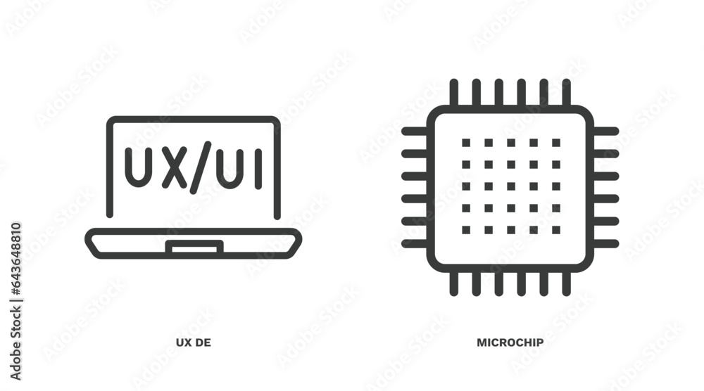 Wall mural set of information technology thin line icons. information technology outline icons included ux de, 