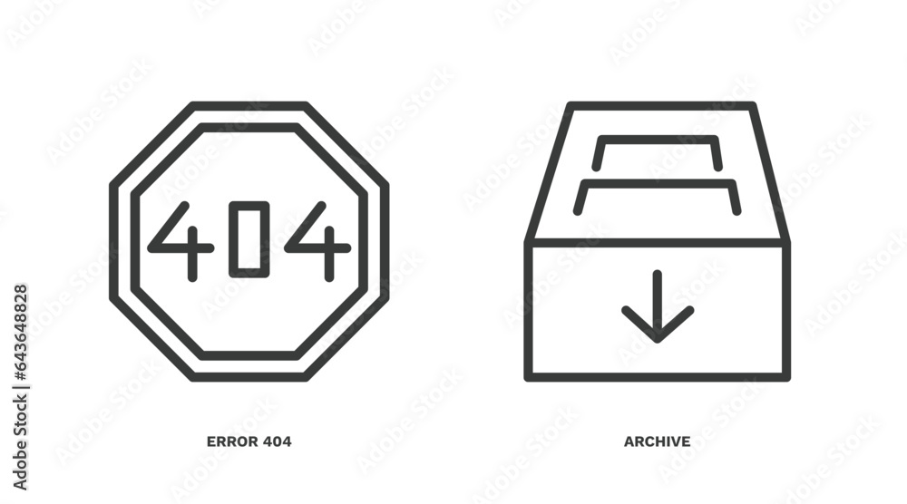 Canvas Prints set of information technology thin line icons. information technology outline icons included error 404, archive vector.