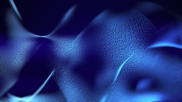 Abstract blue waves curves Christmas background glowing blurred looped animated video