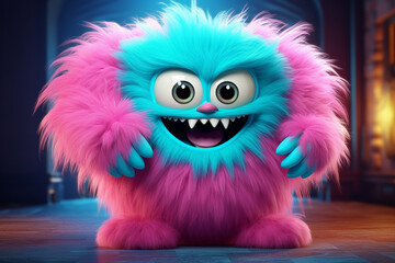 Fototapeta premium A whimsical creature toy, blending imaginative and creative elements, perfect for sparking playfulness and fostering creativity. Generative AI.