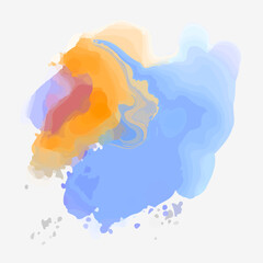 Watercolor spot, isolated on a white background.   Hand-drawn illustration.