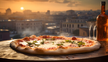 Hot Neapolitan pizza generated by ai