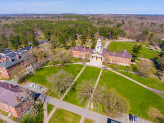 Phillips Academy aerial view in spring including Samuel Phillips Hall at 180 Main Street in...